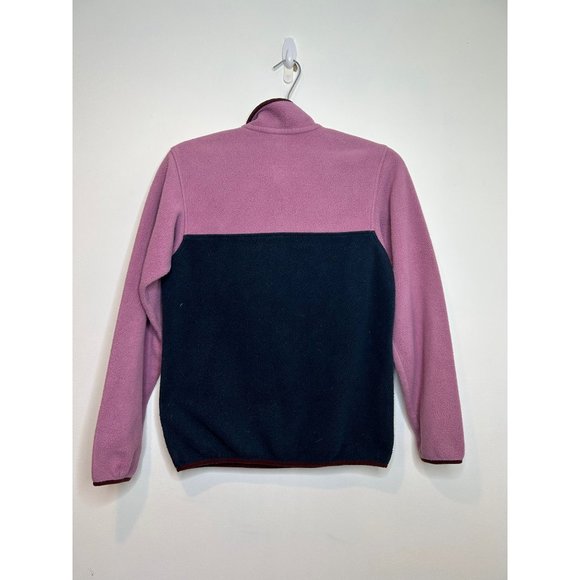 Patagonia Synchilla Womans snap t pullover sweater purple/pink and navy size s - Picture 5 of 8